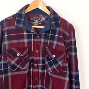 Freedom Foundry Men’s Med. Fleece Flannel Button Down Soft Plaid Shirt Shacket